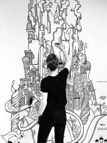 Tegningner og illustrationer af kunstner Mormor - Beauton Art Gallery tegning, kunst, kunstgalleri, kunstgallerier, galleri, vægmaleri, sjove tegninger, street art, pop kultur, indretning, nørrebro bryghus, randers kunstmuseum, krabbesholm, paderup gymnasium