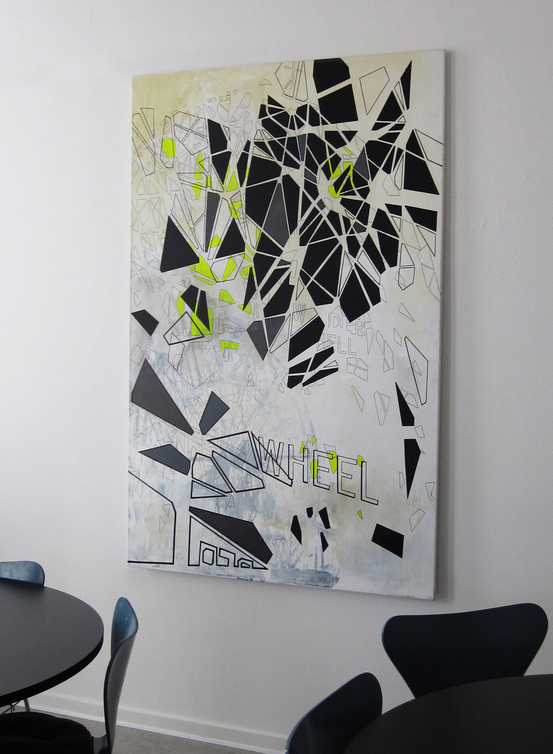 malerier, collager, abstrakte, geometriske, grafiske, pop, arkitektur, bevægelse, mønstre, videnskab, sorte, grå, hvide, gule, akryl,  bomuldslærred, blyant, fotos, abstrakte-former, arkitektoniske, bygninger, samtidskunst, dansk, dekorative, design, bondegård, interiør, bolig-indretning, moderne, moderne-kunst, nordisk, skandinavisk, Køb original kunst og kunstplakater. Malerier, tegninger, limited edition kunsttryk & plakater af dygtige kunstnere.