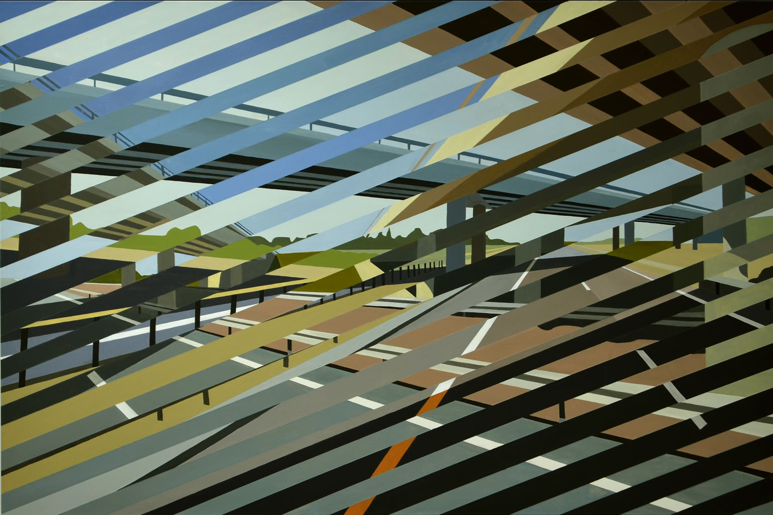 malerier, geometriske, grafiske, arkitektur, bevægelse, mønstre, transportmidler, sorte, blå, brune, grønne, akryl,  bomuldslærred, arkitektoniske, bygninger, sceneri, tid, Køb original kunst og kunstplakater. Malerier, tegninger, limited edition kunsttryk & plakater af dygtige kunstnere.