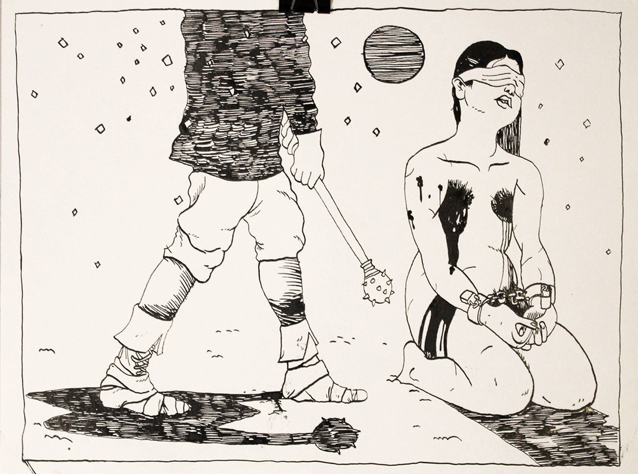 Vinter Illustration IV | Tegninger | Halfdan Pisket | Beauton Art Gallery tegninger, æstetiske, figurative, portræt, surrealistiske, kroppe, seksualitet, sorte, hvide, papir, tusch, mænd, nøgen, Køb original kunst og kunstplakater. Malerier, tegninger, limited edition kunsttryk & plakater af dygtige kunstnere.