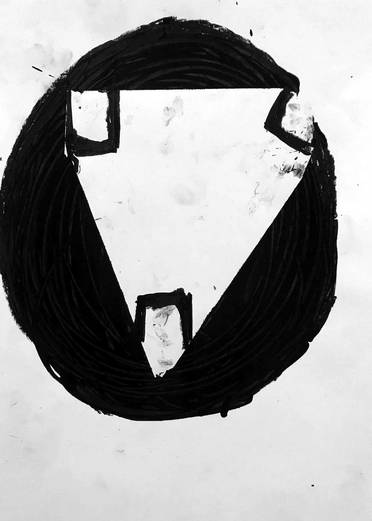 Trap I | Tegninger | Thomas Dausell | Beauton Art Gallery tegninger, abstrakte, ekspressionistiske, grafiske, minimalistiske, kroppe, mønstre, mennesker, sorte, akryl, kridt, abstrakte-former, samtidskunst, københavn, dekorative, design, interiør, bolig-indretning, moderne, moderne-kunst, nordisk, skandinavisk, Køb original kunst og kunstplakater. Malerier, tegninger, limited edition kunsttryk & plakater af dygtige kunstnere.