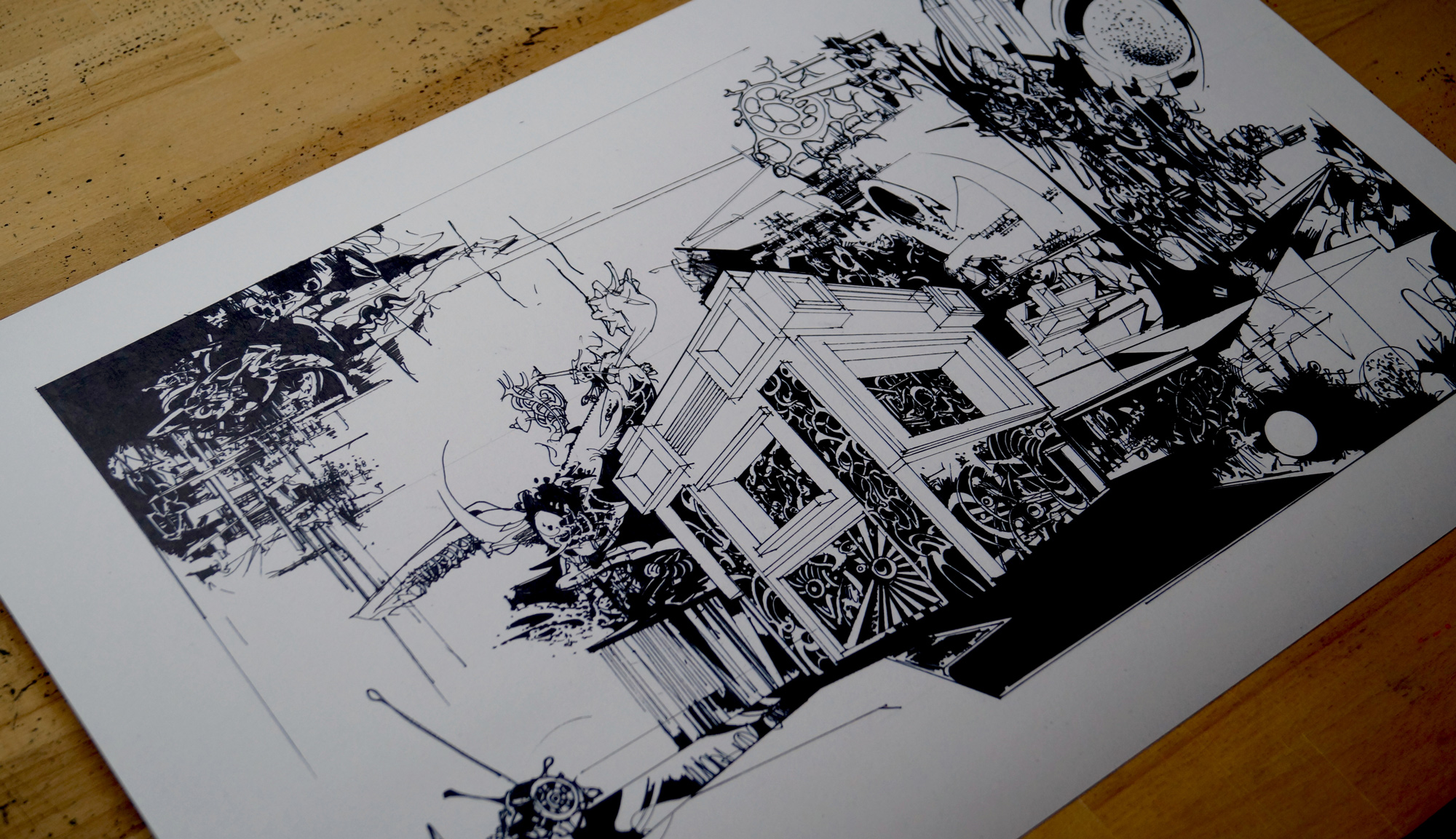 Chambers VI | Plakater-posters-kunsttryk, Giclee-tryk | Ola Juliussen | Beauton Art Gallery plakater-posters-kunsttryk, giclee-tryk, abstrakte, ekspressionistiske, geometriske, landskab, monokrome, surrealistiske, arkitektur, botanik, natur, sorte, hvide, blæk, papir, abstrakte-former, arkitektoniske, sort-hvide, bygninger, interiør, bolig-indretning, moderne, moderne-kunst, skandinavisk, Køb original kunst og kunstplakater. Malerier, tegninger, limited edition kunsttryk & plakater af dygtige kunstnere.