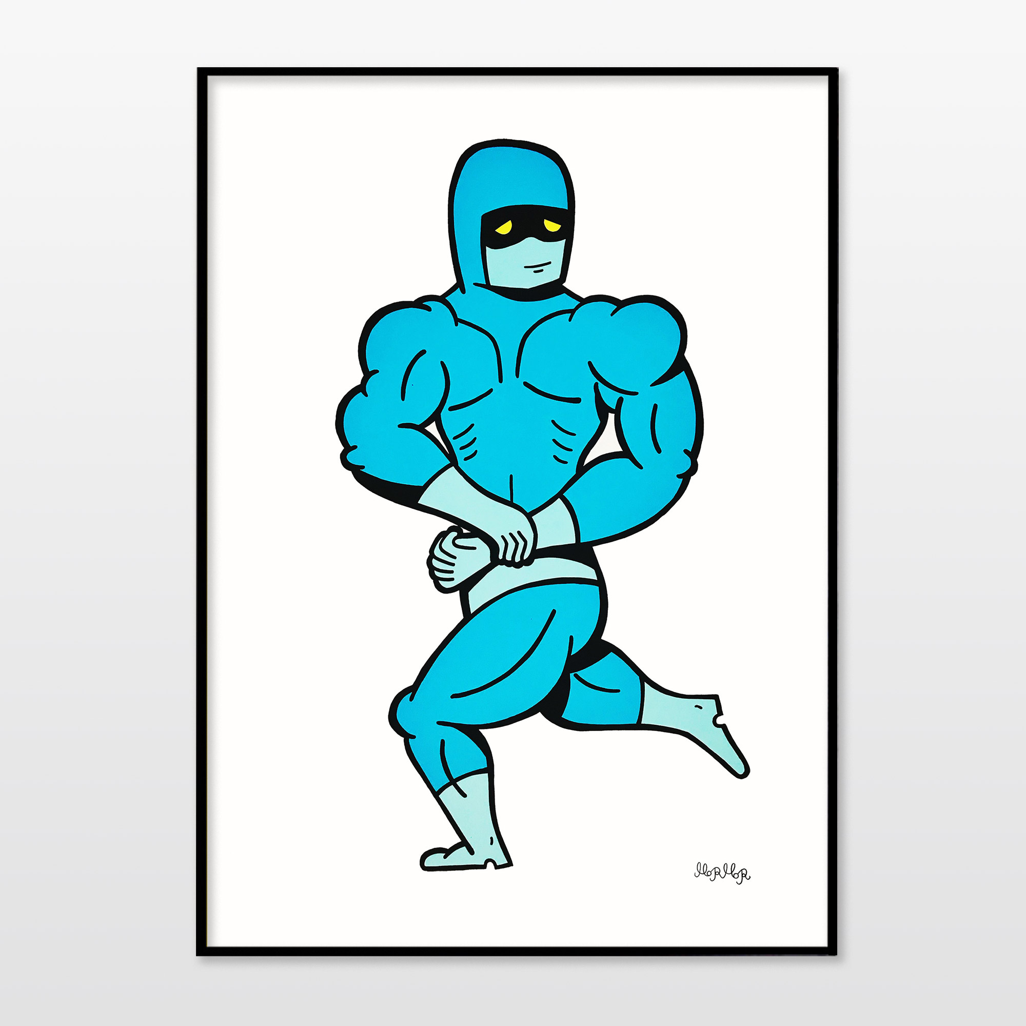 Hero | Kunsttryk, Gicleé | Mormor | Beauton Art Gallery kunsttryk, gicleé, børnevenlige, illustrative, pop, tegneserier, humor, mennesker, blå, hvide, blæk, papir, sjove, kendte-personer, samtidskunst, dansk, dekorative, design, interiør, bolig-indretning, moderne, moderne-kunst, nordisk, skandinavisk, Køb original kunst og kunstplakater. Malerier, tegninger, limited edition kunsttryk & plakater af dygtige kunstnere.