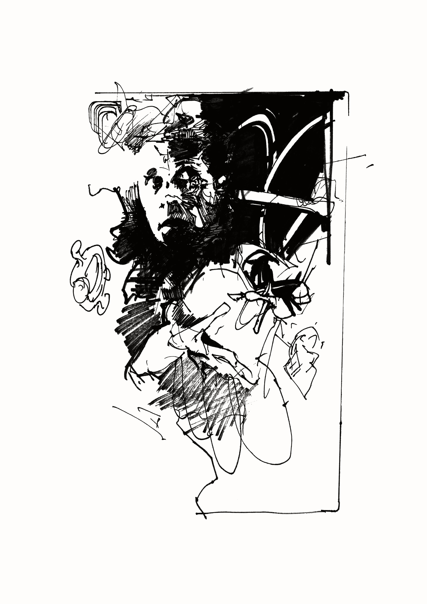 Mirror I | Plakater-posters-kunsttryk, Giclee-tryk | Ola Juliussen | Beauton Art Gallery plakater-posters-kunsttryk, giclee-tryk, abstrakte, ekspressionistiske, figurative, portræt, mønstre, mennesker, sorte, hvide, blæk, papir, sort-hvide, samtidskunst, dansk, dekorative, design, ekspressionisme, ansigter, interiør, bolig-indretning, moderne, moderne-kunst, nordisk, plakater, tryk, skandinavisk, Køb original kunst og kunstplakater. Malerier, tegninger, limited edition kunsttryk & plakater af dygtige kunstnere.