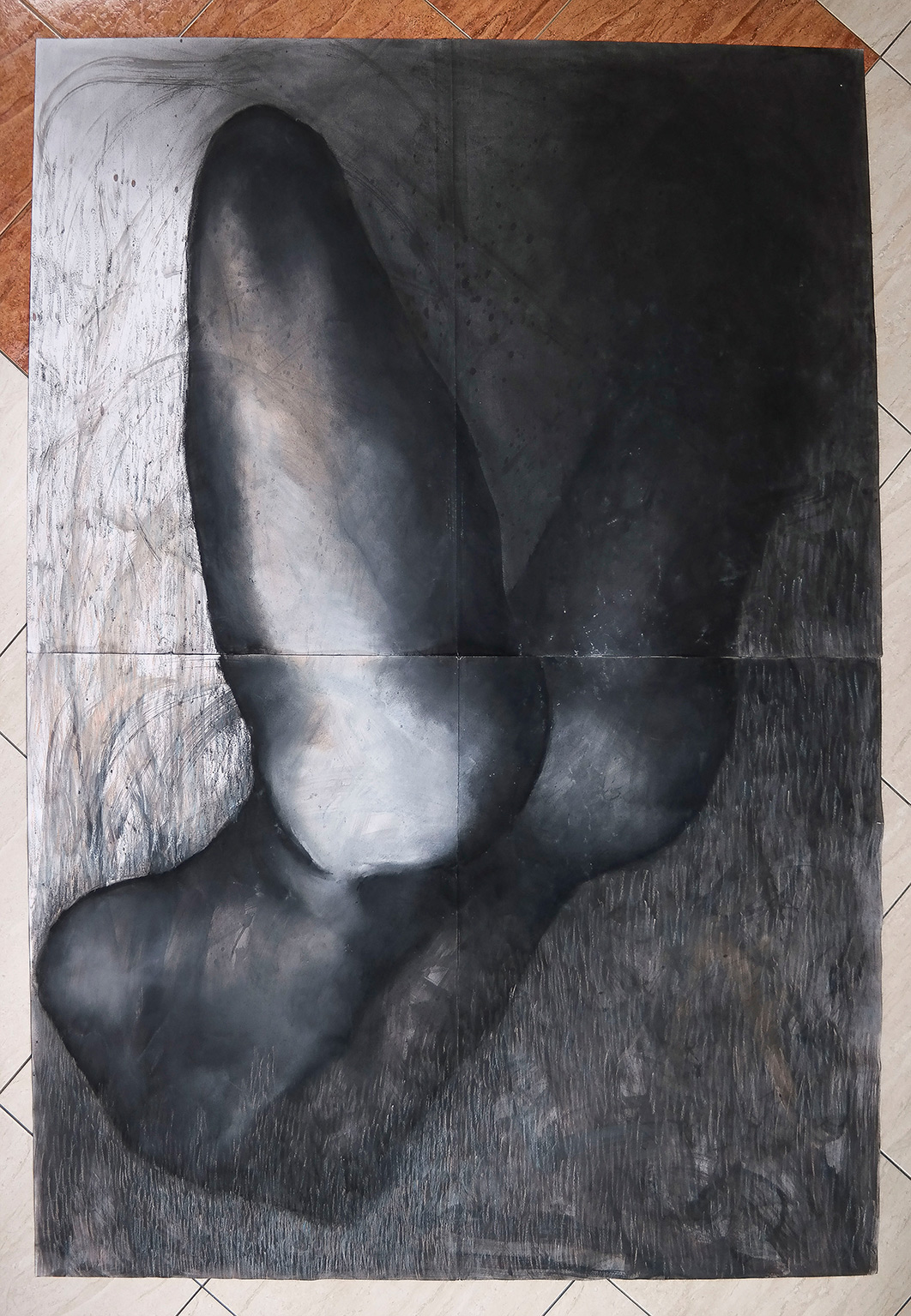 tegninger, æstetiske, figurative, portræt, kroppe, seksualitet, sorte, blå, hvide, akryl, kul, papir, abstrakte-former, nøgenhed, Køb original kunst af den højeste kvalitet. Malerier, tegninger, limited edition kunsttryk & plakater af dygtige kunstnere.