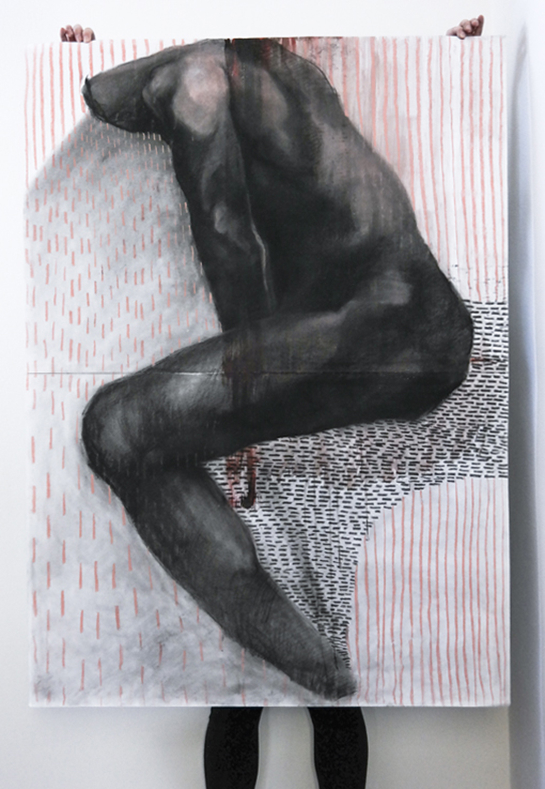 Pray V | Tegninger, Malerier | Zuzanna Sitarska | Beauton Art Gallery tegninger, malerier, abstrakte, figurative, illustrative, portræt, kroppe, mønstre, sorte, pink, røde, hvide, akryl, kul, papir, abstrakte-former, smukke, samtidskunst, dekorative, design, interiør, bolig-indretning, moderne, moderne-kunst, nordisk, nøgen, flotte, skandinavisk, Køb original kunst og kunstplakater. Malerier, tegninger, limited edition kunsttryk & plakater af dygtige kunstnere.