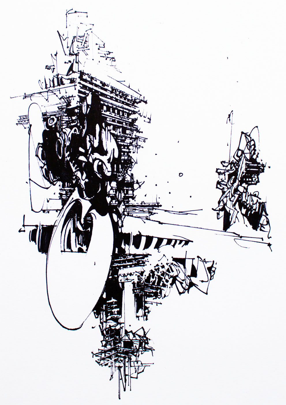 Arkitektoniske Tegninger #3 | Plakater-posters-kunsttryk, Giclee-tryk | Ola Juliussen | Beauton Art Gallery plakater-posters-kunsttryk, giclee-tryk, abstrakte, geometriske, monokrome, arkitektur, mønstre, sorte, hvide, blæk, papir, abstrakte-former, arkitektoniske, sort-hvide, bygninger, Køb original kunst og kunstplakater. Malerier, tegninger, limited edition kunsttryk & plakater af dygtige kunstnere.