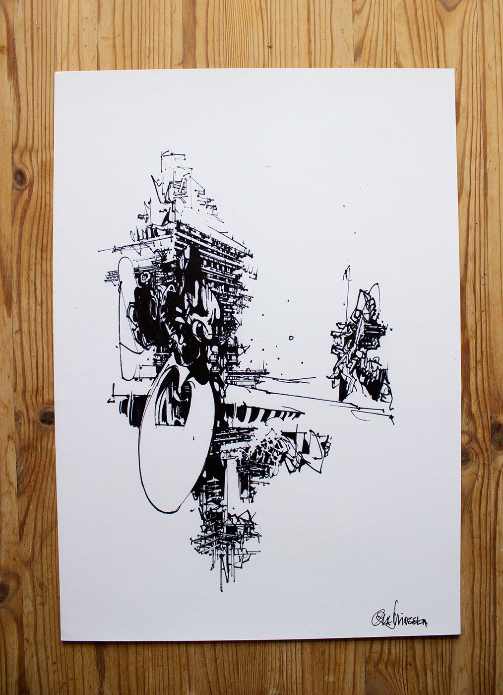 Arkitektoniske Tegninger #3 | Plakater-posters-kunsttryk, Giclee-tryk | Ola Juliussen | Beauton Art Gallery plakater-posters-kunsttryk, giclee-tryk, abstrakte, geometriske, monokrome, arkitektur, mønstre, sorte, hvide, blæk, papir, abstrakte-former, arkitektoniske, sort-hvide, bygninger, Køb original kunst og kunstplakater. Malerier, tegninger, limited edition kunsttryk & plakater af dygtige kunstnere.