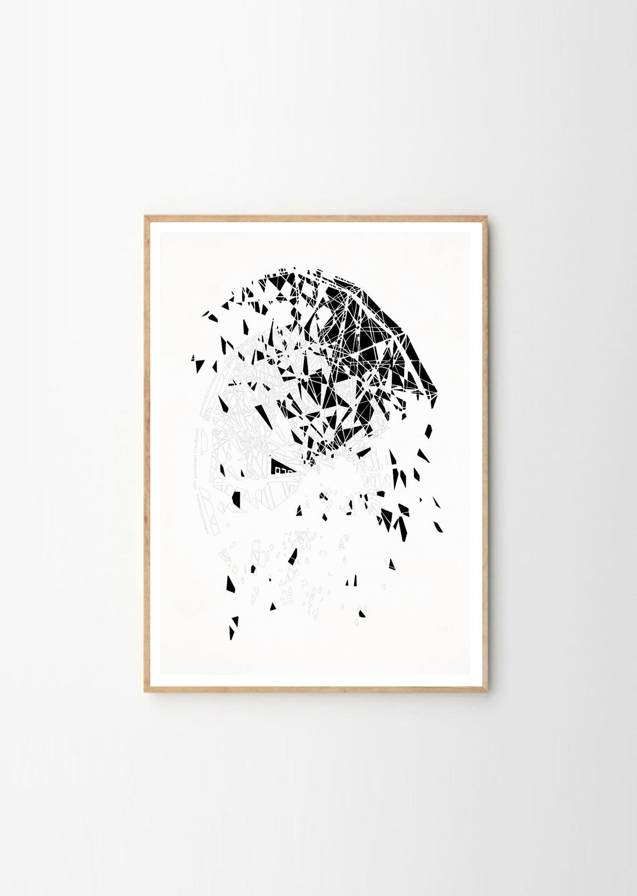 Fallen Wonder | Kunsttryk, Fotografier, New-media | Tina Louise Hunderup | Beauton Art Gallery kunsttryk, fotografier, new-media, abstrakte, geometriske, arkitektur, mønstre, sorte, blæk, papir, abstrakte-former, arkitektoniske, smukke, bygninger, dekorative, design, interiør, bolig-indretning, Køb original kunst og kunstplakater. Malerier, tegninger, limited edition kunsttryk & plakater af dygtige kunstnere.