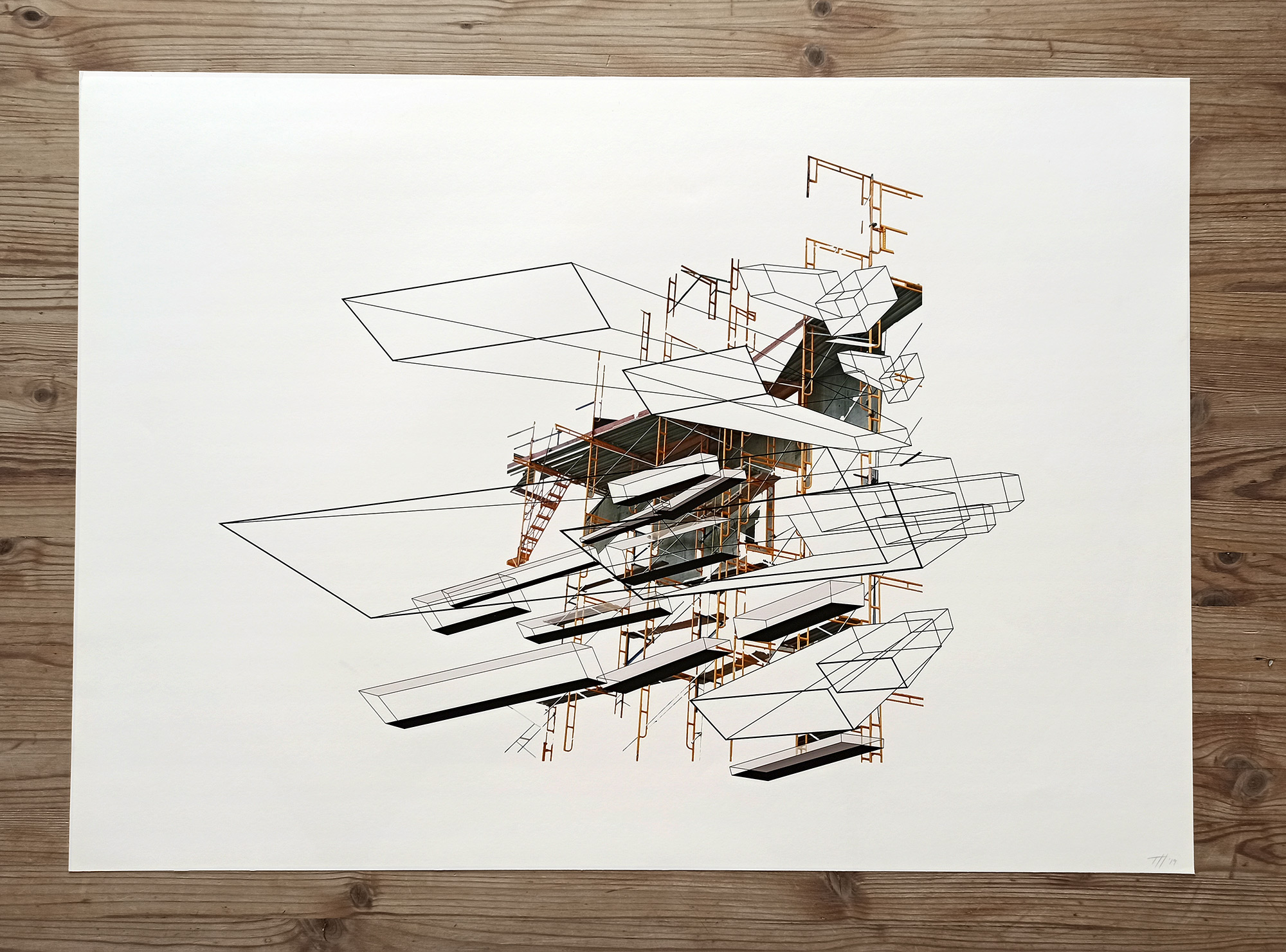 In Between | Plakater-posters-kunsttryk, Fotografier, New-media | Tina Louise Hunderup | Beauton Art Gallery plakater-posters-kunsttryk, fotografier, new-media, abstrakte, geometriske, grafiske, minimalistiske, still-life, arkitektur, mønstre, teknologi, transportmidler, sorte, grå, hvide, blæk, papir, abstrakte-former, arkitektoniske, lyse, samtidskunst, københavn, terninger, dansk, dekorative, design, interiør, bolig-indretning, moderne, moderne-kunst, nordisk, Køb original kunst og kunstplakater. Malerier, tegninger, limited edition kunsttryk & plakater af dygtige kunstnere.