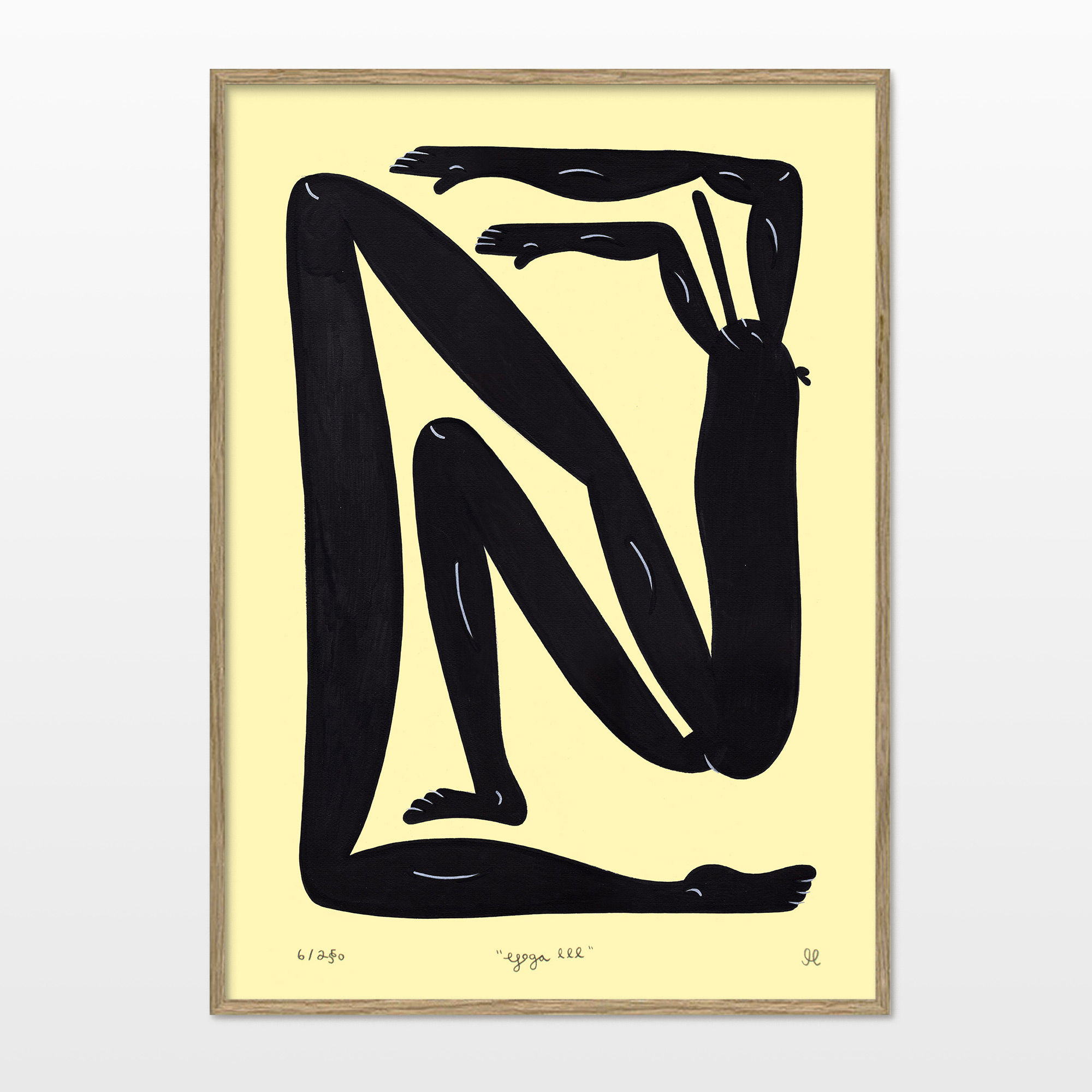 Yoga III | Plakater-posters-kunsttryk, Giclee-tryk | Mormor | Beauton Art Gallery plakater-posters-kunsttryk, giclee-tryk, børnevenlige, figurative, grafiske, illustrative, monokrome, pop, kroppe, tegneserier, humor, bevægelse, mennesker, beige, sorte, blæk, papir, sjove, samtidskunst, dansk, dekorative, design, interiør, bolig-indretning, moderne, moderne-kunst, nordisk, plakater, tryk, skandinavisk, Køb original kunst og kunstplakater. Malerier, tegninger, limited edition kunsttryk & plakater af dygtige kunstnere.