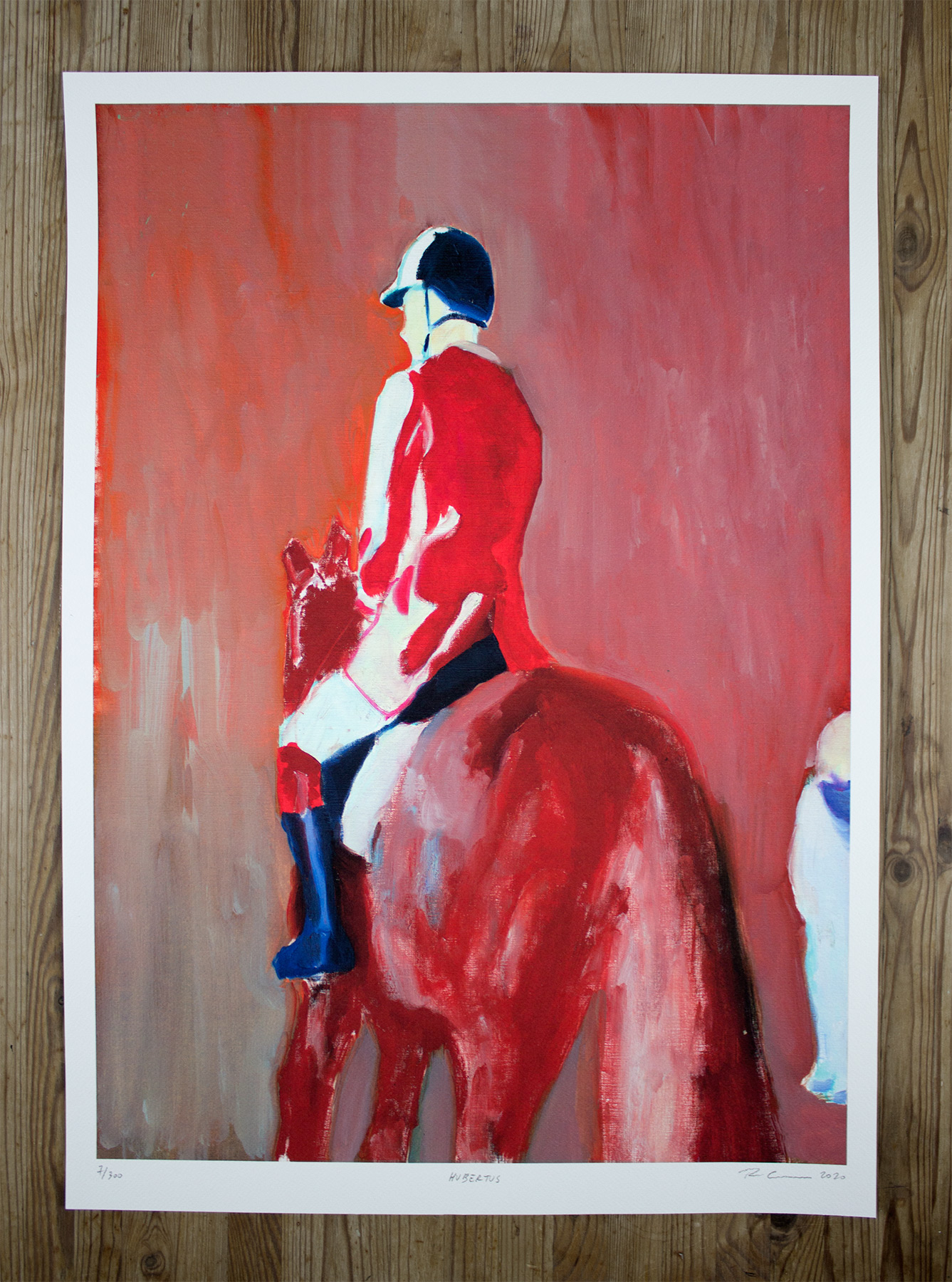 Hubertus | Plakater-posters-kunsttryk, Giclee-tryk | Rafael Guerrero Céspedes | Beauton Art Gallery plakater-posters-kunsttryk, giclee-tryk, æstetiske, farverige, figurative, illustrative, landskab, dyreliv, bevægelse, natur, mennesker, transportmidler, brune, røde, blæk, papir, smukke, samtidskunst, dekorative, design, skov, heste, interiør, bolig-indretning, moderne, moderne-kunst, naturealistiske, plakater, tryk, Køb original kunst og kunstplakater. Malerier, tegninger, limited edition kunsttryk & plakater af dygtige kunstnere.