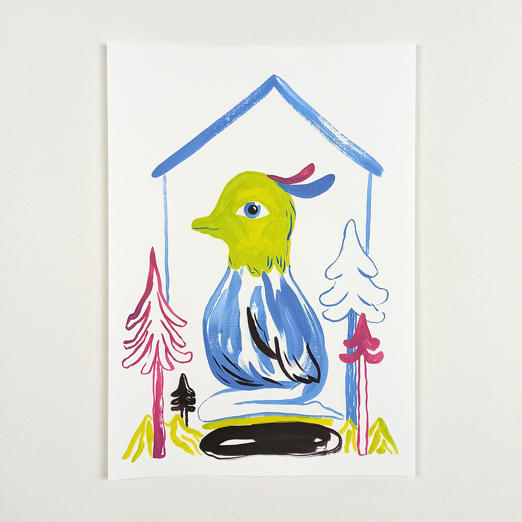 plakater-posters-kunsttryk, giclee-tryk, æstetiske, farverige, børnevenlige, humor, natur, blå, grønne, pink, blæk, papir, plakater, Køb original kunst og kunstplakater. Malerier, tegninger, limited edition kunsttryk & plakater af dygtige kunstnere.