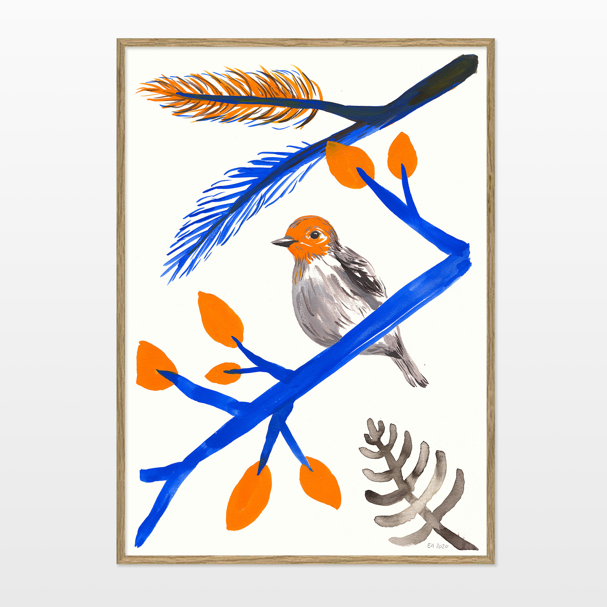 giclee-tryk, æstetiske, børnevenlige, figurative, illustrative, dyreliv, botanik, natur, blå, orange, blæk, papir, smukke, fugle, samtidskunst, sød, dansk, dekorative, design, interiør, bolig-indretning, moderne, moderne-kunst, nordisk, flotte, skandinavisk, træer, Køb original kunst og kunstplakater. Malerier, tegninger, limited edition kunsttryk & plakater af dygtige kunstnere.