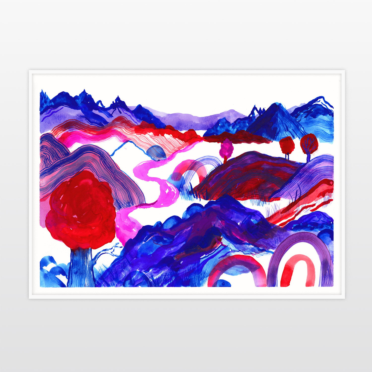 tegninger, akvarel-malerier, æstetiske, farverige, børnevenlige, figurative, landskab, botanik, natur, mønstre, blå, røde, turkise, violette, blæk, akvarel, smukke, dansk, dekorative, design, skov, moderne, moderne-kunst, nordisk, plakater, flotte, tryk, skandinavisk, Køb original kunst og kunstplakater. Malerier, tegninger, limited edition kunsttryk & plakater af dygtige kunstnere.