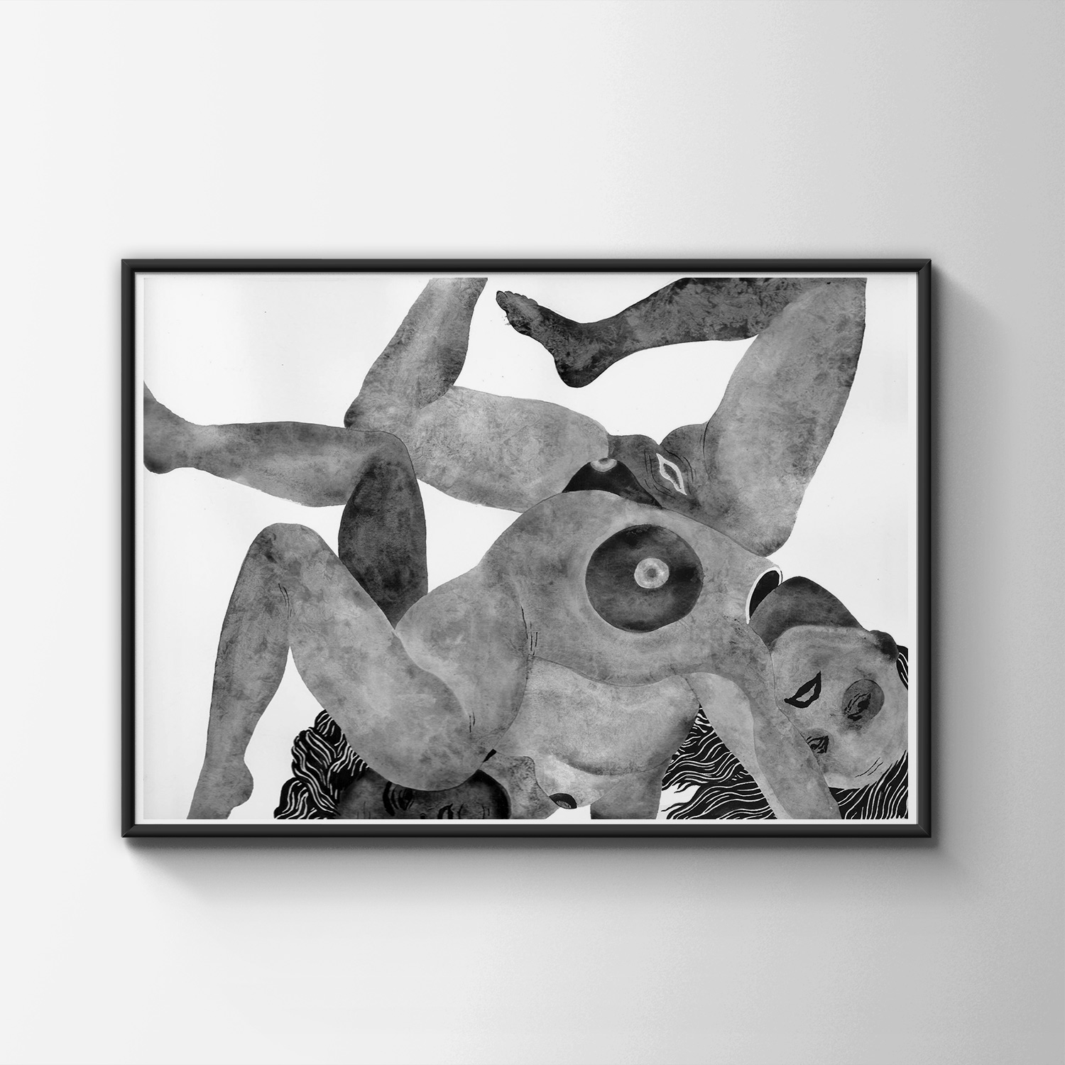 tegninger, gouache, akvareller, figurative, monokrome, portræt, surrealistiske, kroppe, seksualitet, sorte, grå, hvide, gouache, papir, sort-hvide, samtidskunst, københavn, design, erotiske, interiør, bolig-indretning, moderne, moderne-kunst, nordisk, nøgen, skandinavisk, seksuel, Køb original kunst og kunstplakater. Malerier, tegninger, limited edition kunsttryk & plakater af dygtige kunstnere.