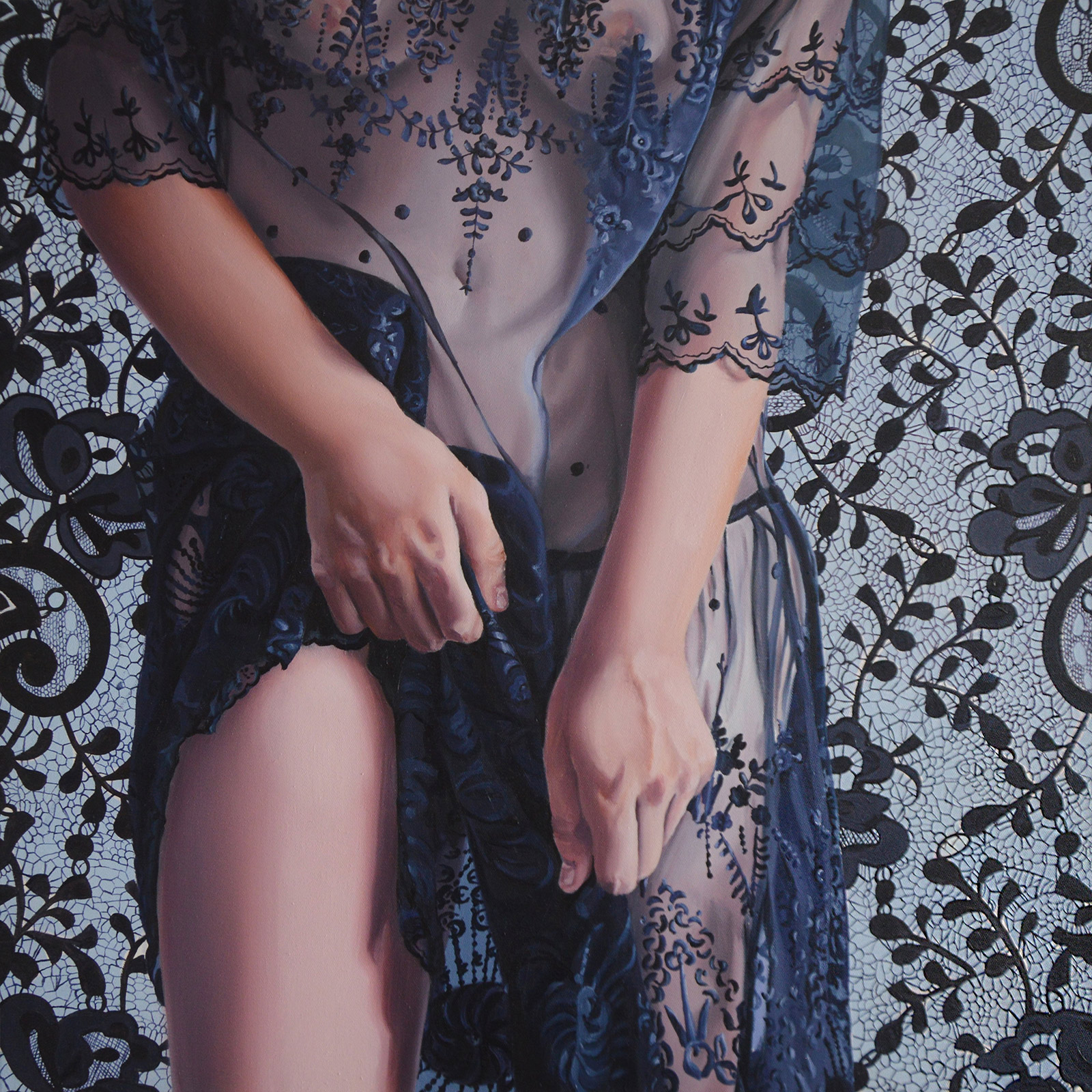 malerier, æstetiske, figurative, kroppe, botanik, mønstre, seksualitet, sorte, blå, grå,  bomuldslærred, olie, københavn, dansk, dekorative, design, erotiske, blomster, interiør, bolig-indretning, naturlig, naturealistiske, nordisk, planter, skandinavisk, seksuel, Køb original kunst og kunstplakater. Malerier, tegninger, limited edition kunsttryk & plakater af dygtige kunstnere.