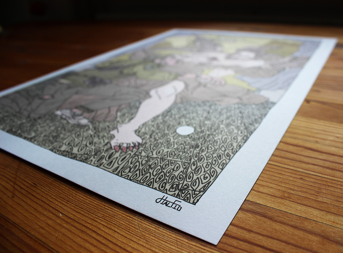 Dåb | Kunsttryk, Gliceé | Halfdan Pisket | Beauton Art Gallery kunsttryk, gliceé, figurative, illustrative, portræt, surrealistiske, kroppe, tegneserier, religion, grønne, grå, gule, blæk, papir, samtidskunst, dansk, dekorative, design, interiør, bolig-indretning, mænd, moderne, moderne-kunst, nordisk, plakater, tryk, skandinavisk, skitse, Køb original kunst og kunstplakater. Malerier, tegninger, limited edition kunsttryk & plakater af dygtige kunstnere.