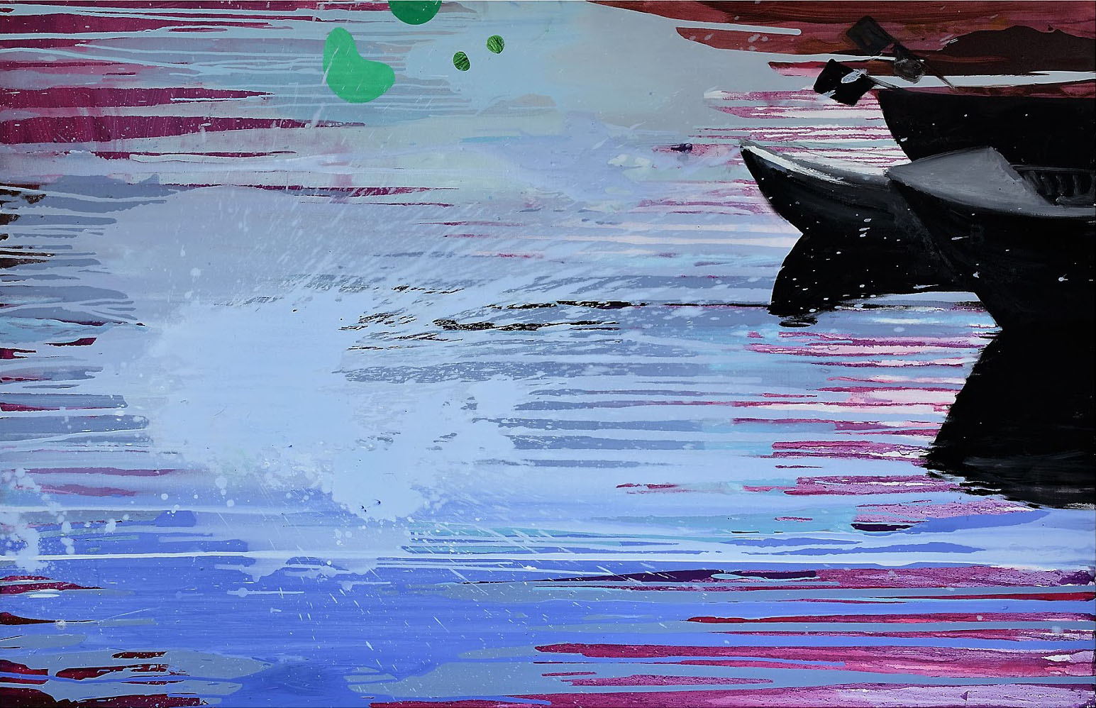 Boats And Splashes | Malerier | Agnieszka Zawisza | Beauton Art Gallery malerier, abstrakte, farverige, landskab, botanik, natur, havet, sejlads, transportmidler, sorte, blå, lillae,  bomuldslærred, olie, både, sceneri, skibe, fartøjer, levende, vand, Køb original kunst af den højeste kvalitet. Malerier, tegninger, limited edition kunsttryk & plakater af dygtige kunstnere.
