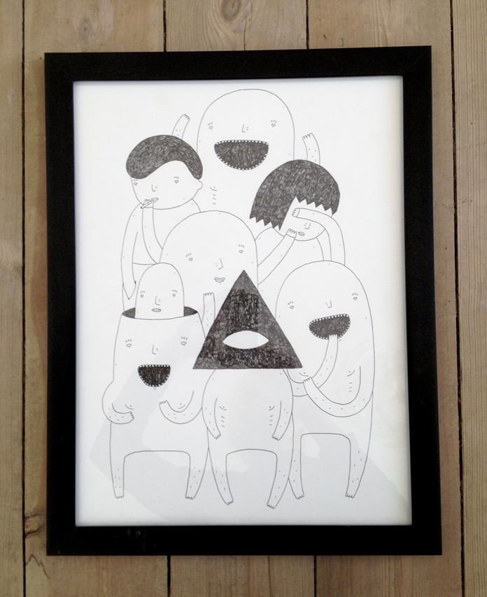 Random People V | Tegninger | My Buemann | Beauton Art Gallery tegninger, børnevenlige, figurative, grafiske, illustrative, pop, tegneserier, humor, stemninger, sorte, hvide, blæk, papir, sjove, københavn, dansk, dekorative, design, interiør, bolig-indretning, nordisk, skandinavisk, street-art, Køb original kunst og kunstplakater. Malerier, tegninger, limited edition kunsttryk & plakater af dygtige kunstnere.