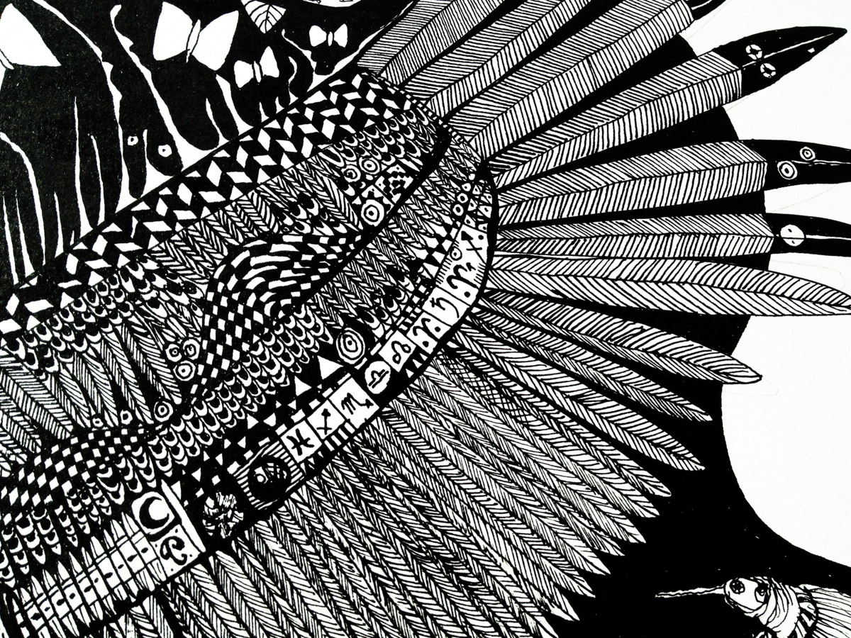 illustrationer. ørn, indianer, fugle Udtryksfuldt moderne kunst. dyr. talentfulde kunstnere, online kunstgalleri.