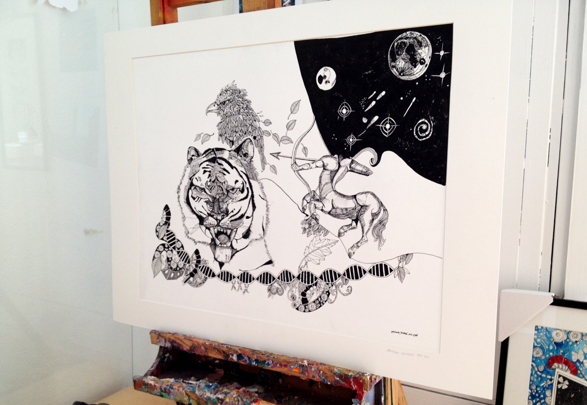 illustrationer. Udtryksfuldt moderne kunst. dyr. talentfulde kunstnere, online kunstgalleri.