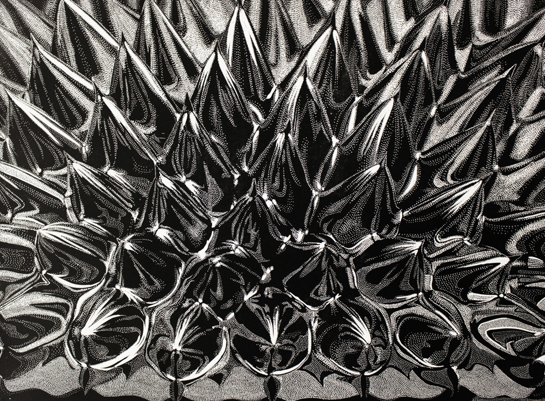 Ferrofluid - 70 x 100 cm. Limited edition linoleumstryk af Marta Banaszak FERROFLUID linocut_Marta Banaszak