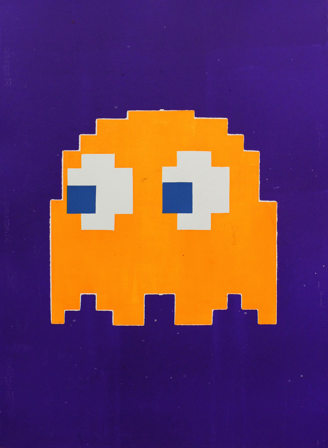 GHOST linocut_violet