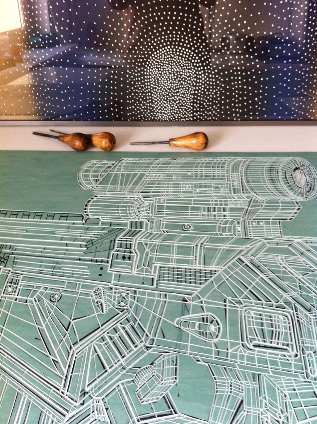 GUN linocut_stencil