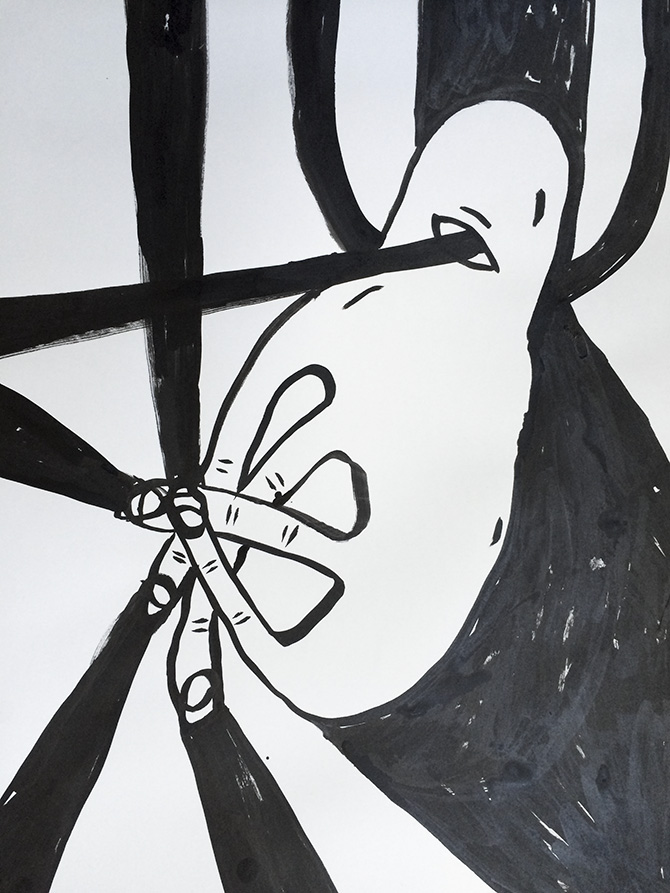 Things i see when I close my eyes #4 | Tegninger | My Buemann | Beauton Art Gallery tegninger, børnevenlige, grafiske, monokrome, pop, tegneserier, humor, mønstre, sorte, papir, tusch, abstrakte-former, dansk, dekorative, design, interiør, bolig-indretning, nordisk, skandinavisk, street-art, Køb original kunst og kunstplakater. Malerier, tegninger, limited edition kunsttryk & plakater af dygtige kunstnere.