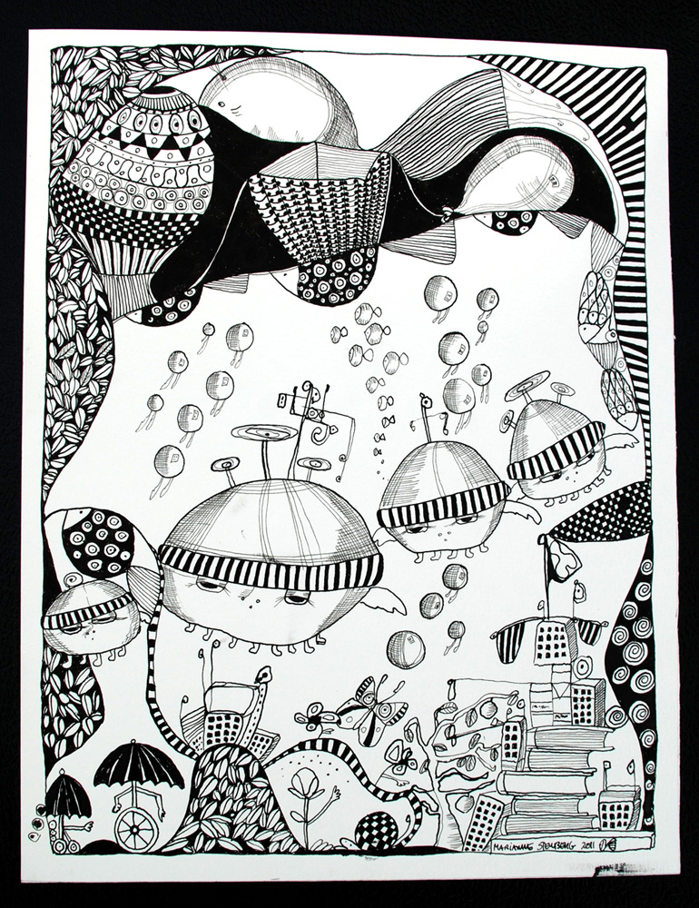 Sort Hvid #2 - 25 x 32. En original kunst tegning af kunstner Marianne Stenberg. Tegningen kommer ikke indrammet. kvalitet tegninger illustrationer. bolig indretning. Udtryksfuldt moderne kunst. talentfulde kunstnere, online kunstgalleri.