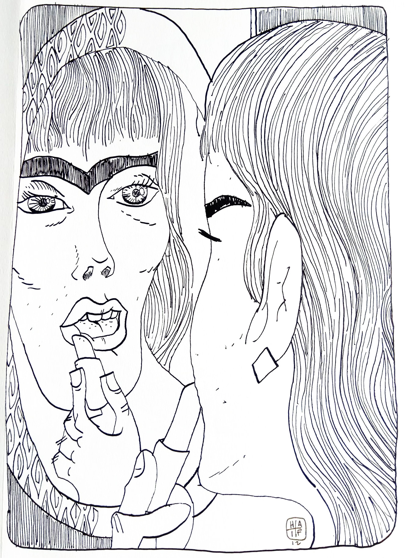 Låsesmeds Filerne II | Tegninger | Halfdan Pisket | Beauton Art Gallery tegninger, figurative, illustrative, monokrome, portræt, kroppe, hverdagsliv, mennesker, seksualitet, sorte, hvide, papir, tusch, ansigter, kvindelig, kvinder, Køb original kunst og kunstplakater. Malerier, tegninger, limited edition kunsttryk & plakater af dygtige kunstnere.