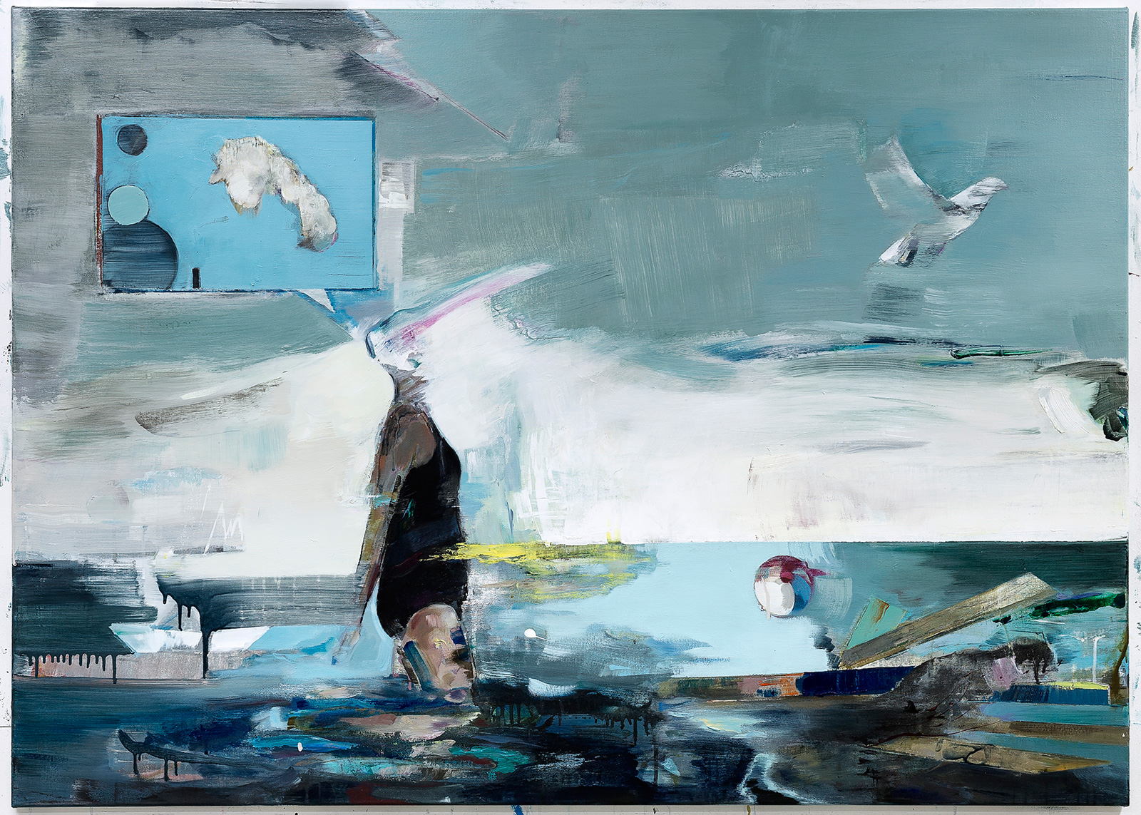 End of summer IV | Kunsttryk, Gliceé | Marck Fink | Beauton Art Gallery kunsttryk, gliceé, æstetiske, landskab, portræt, kroppe, natur, havet, sejlads, himmel, blå, grå, hvide, blæk, papir, abstrakte-former, atmosfære, både, samtidskunst, dansk, design, ekspressionisme, interiør, bolig-indretning, moderne, moderne-kunst, nordisk, skandinavisk, fartøjer, vand, Køb original kunst og kunstplakater. Malerier, tegninger, limited edition kunsttryk & plakater af dygtige kunstnere.