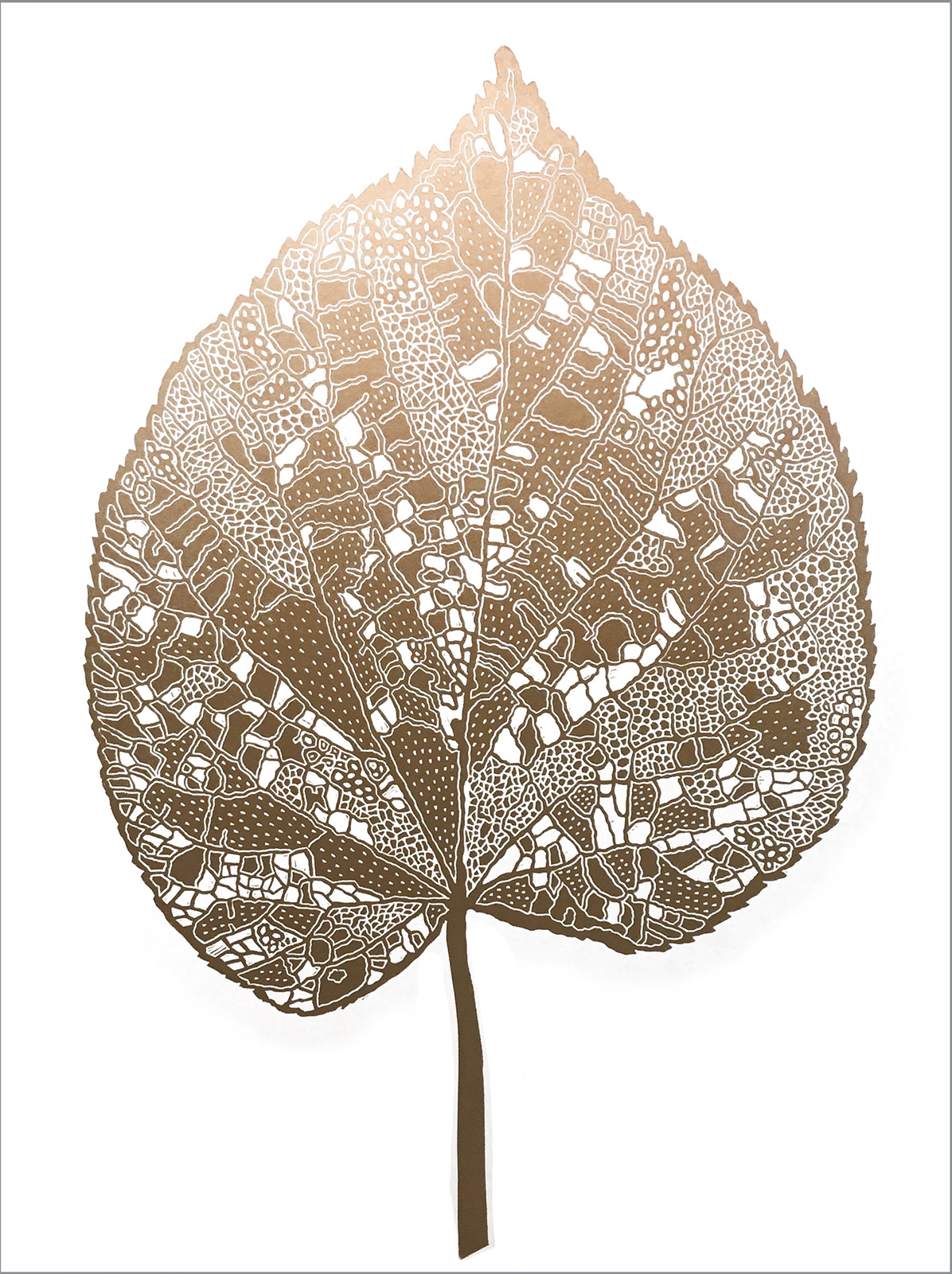 Giant Leaf (Hvid/Guld) | Plakater-posters-kunsttryk, Linoleumstryk | Monika Petersen | Beauton Art Gallery plakater-posters-kunsttryk, linoleumstryk, æstetiske, figurative, grafiske, illustrative, monokrome, still-life, botanik, natur, mønstre, guld, hvide, akryl, papir, smukke, dansk, dekorative, design, blomster, interiør, bolig-indretning, nordisk, planter, plakater, flotte, tryk, skandinavisk, Køb original kunst og kunstplakater. Malerier, tegninger, limited edition kunsttryk & plakater af dygtige kunstnere.