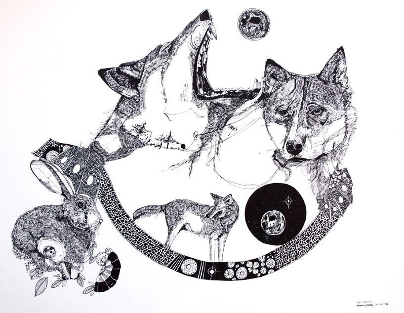 Mad World. En illustration af kunstner Marianne Stenberg. illustrationer. Udtryksfuldt moderne kunst. dyr. talentfulde kunstnere, online kunstgalleri.