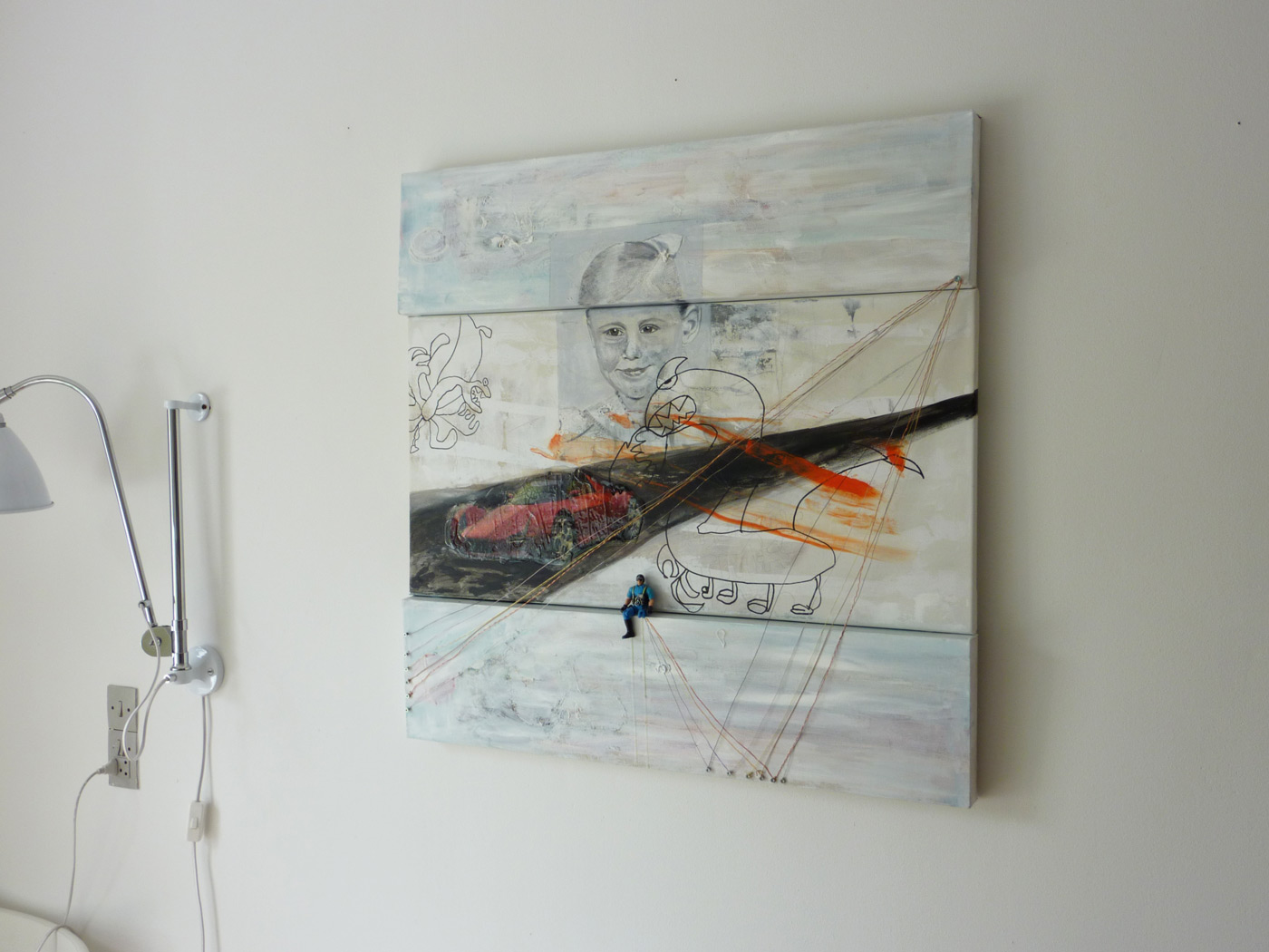 Maleri til salg mix media, fotografi, legetøj kunst, online kunstgalleri, malerier