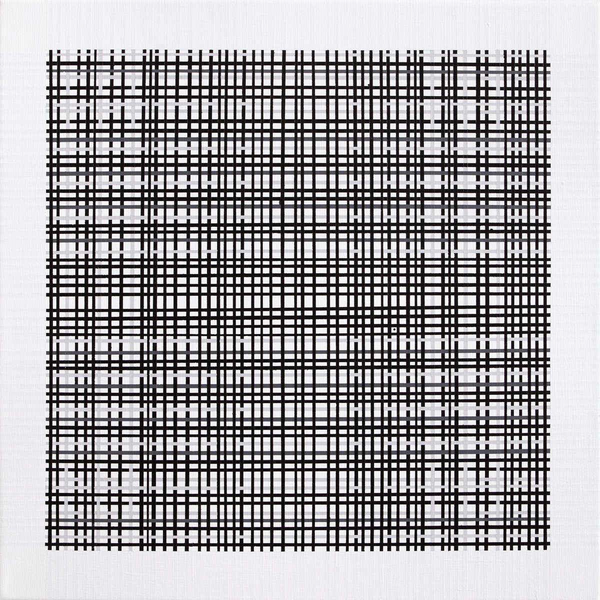 Inquiry #4 | Malerier | Kirsten Rotbøll Lassen | Beauton Art Gallery malerier, abstrakte, grafiske, minimalistiske, monokrome, arkitektur, mønstre, sorte, hvide, akryl,  bomuldslærred, abstrakte-former, samtidskunst, dansk, dekorative, design, interiør, bolig-indretning, moderne, moderne-kunst, nordisk, skandinavisk, Køb original kunst og kunstplakater. Malerier, tegninger, limited edition kunsttryk & plakater af dygtige kunstnere.