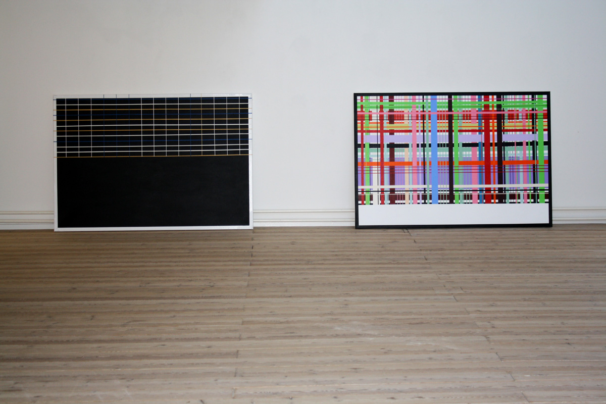 minimalistisk maleri, farverig, enkelt, stilrent, linjer, farver, rød, grafisk, design
