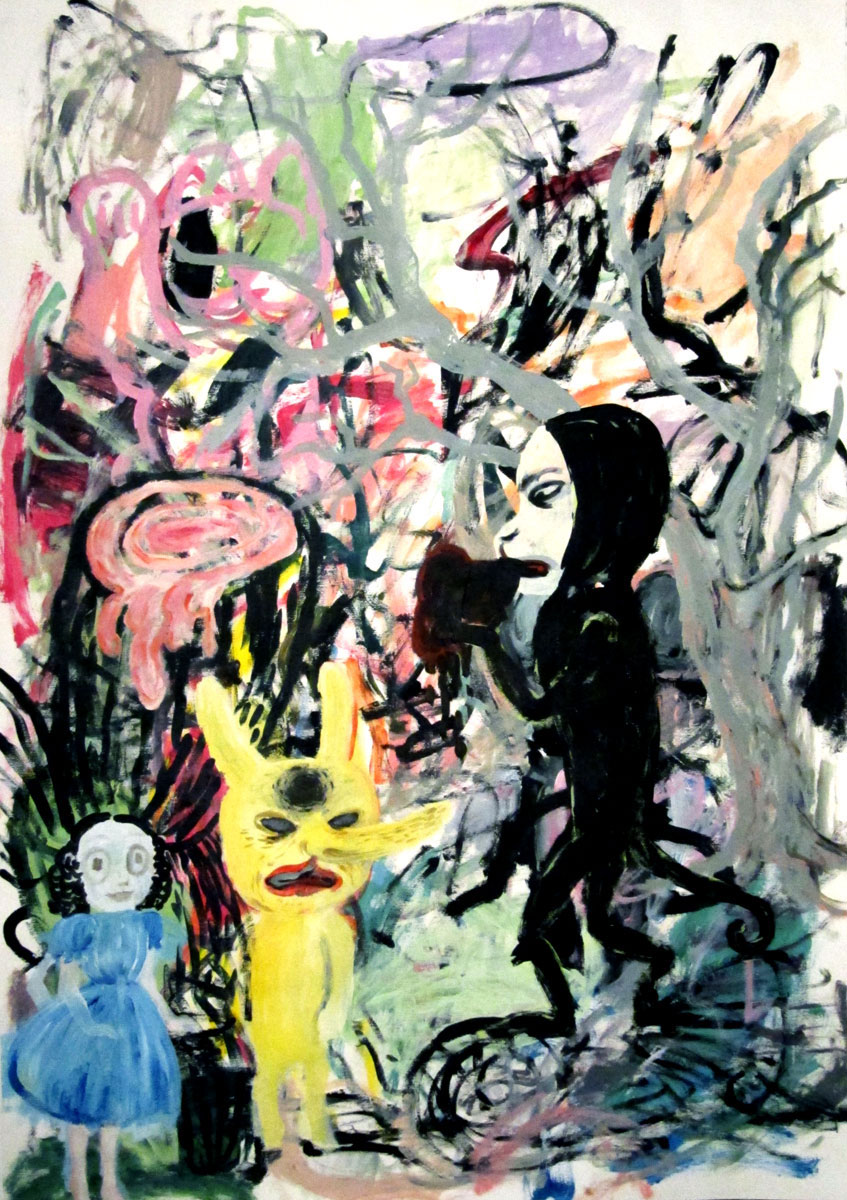 Madly in Love - 70 x 100. Et originalt maleri af kunstner Louise Bech Pedersen. Kunst online gallerier, Store flotte abstrakte malerier med dyr, gaveide, gave, boligindretning, dygtige kunstnere