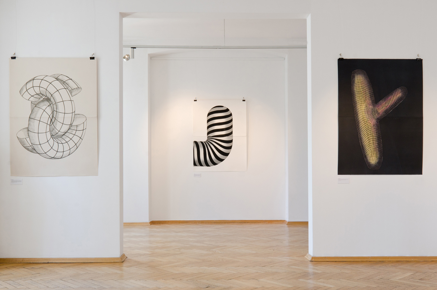 Figurations IX beige - 140 x 100 cm. Limited edition linocut print af Marta Banaszak FIGURATIONS IX linocut_Doctorate Degree exhibition