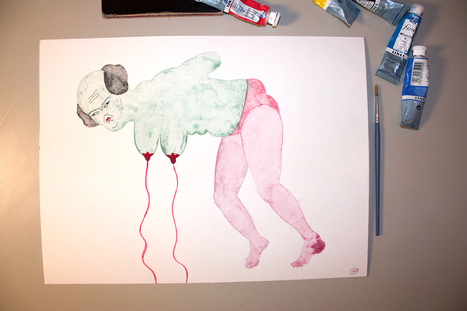 tegninger, gouache, akvareller, figurative, portræt, surrealistiske, kroppe, stemninger, seksualitet, grønne, pink, gouache, papir, samtidskunst, dekorative, erotiske, ekspressionisme, interiør, bolig-indretning, moderne, moderne-kunst, nøgen, seksuel, Køb original kunst og kunstplakater. Malerier, tegninger, limited edition kunsttryk & plakater af dygtige kunstnere.