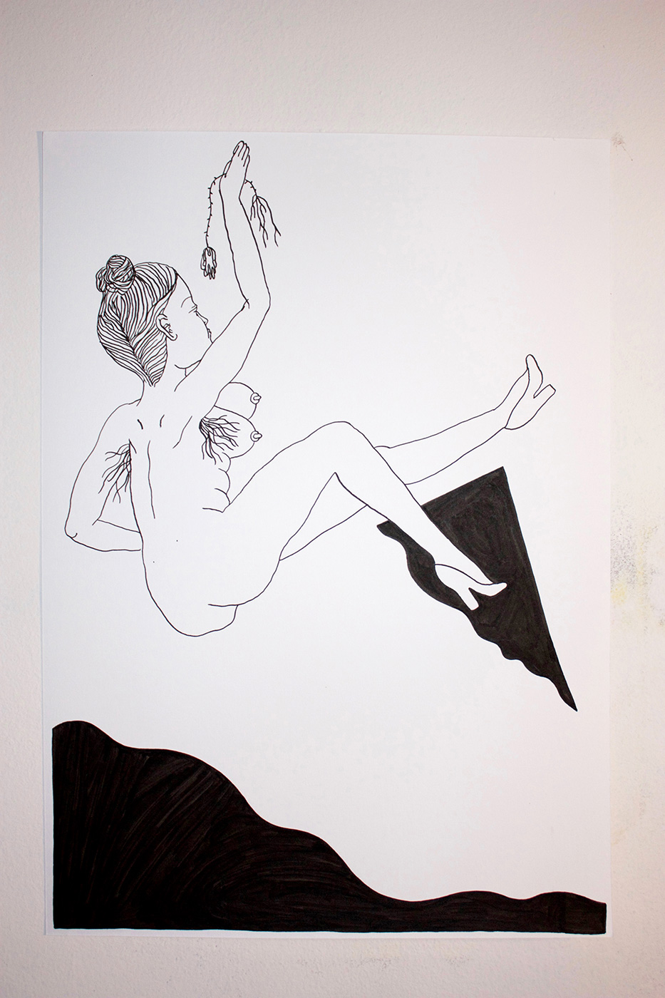 tegninger, æstetiske, figurative, monokrome, portræt, kroppe, stemninger, seksualitet, sorte, hvide, artliner, papir, sort-hvide, nøgenhed, Køb original kunst af den højeste kvalitet. Malerier, tegninger, limited edition kunsttryk & plakater af dygtige kunstnere.