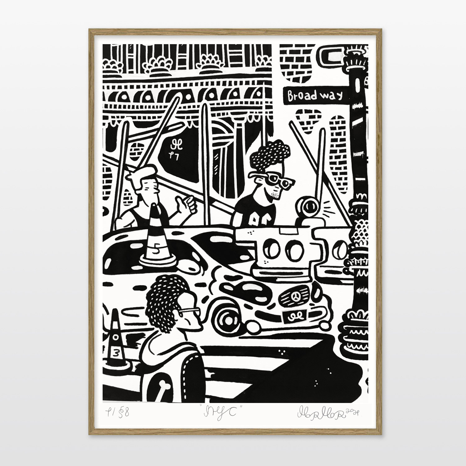 Big NYC | Plakater-posters-kunsttryk, Giclee-tryk | Mormor | Beauton Art Gallery plakater-posters-kunsttryk, giclee-tryk, børnevenlige, grafiske, illustrative, monokrome, pop, arkitektur, tegneserier, humor, mennesker, sorte, grå, blæk, papir, arkitektoniske, byer, samtidskunst, dansk, dekorative, design, interiør, bolig-indretning, moderne, moderne-kunst, nordisk, skandinavisk, Buy original high quality art. Paintings, drawings, limited edition prints & posters by talented artists.