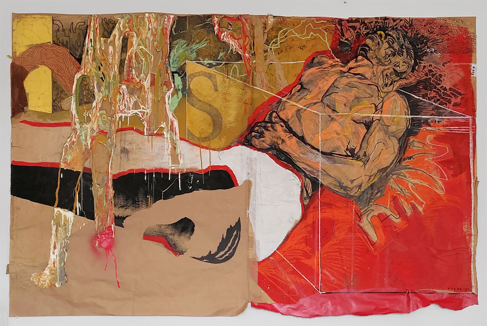 Gymnastics | Tegninger, Malerier | Piotr Dudek | Beauton Art Gallery tegninger, malerier, ekspressionistiske, figurative, portræt, surrealistiske, kroppe, hverdagsliv, stemninger, sport, sorte, brune, røde, hvide, artliner, papir, tusch, olie, blyant, samtidskunst, dansk, dekorative, design, ekspressionisme, interiør, bolig-indretning, mænd, moderne, moderne-kunst, nordisk, skandinavisk, Køb original kunst og kunstplakater. Malerier, tegninger, limited edition kunsttryk & plakater af dygtige kunstnere.