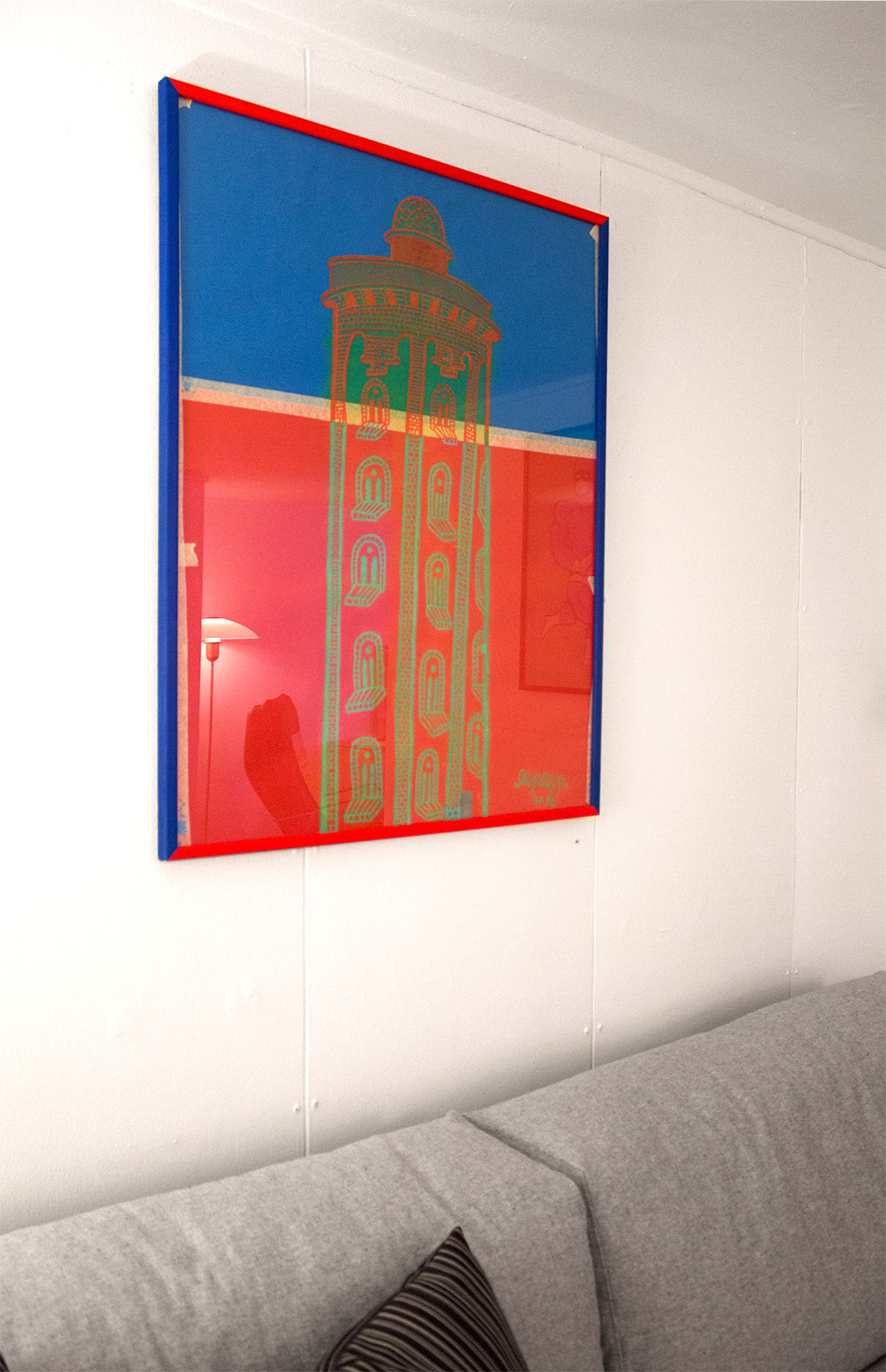 Rundetårn | Tegninger, Malerier | Mormor | Beauton Art Gallery tegninger, malerier, farverige, figurative, grafiske, pop, arkitektur, blå, røde, akryl, blæk, papir, andre-medier, arkitektoniske, bygninger, byer, samtidskunst, københavn, design, interiør, bolig-indretning, moderne, moderne-kunst, nordisk, skandinavisk, Køb original kunst og kunstplakater. Malerier, tegninger, limited edition kunsttryk & plakater af dygtige kunstnere.