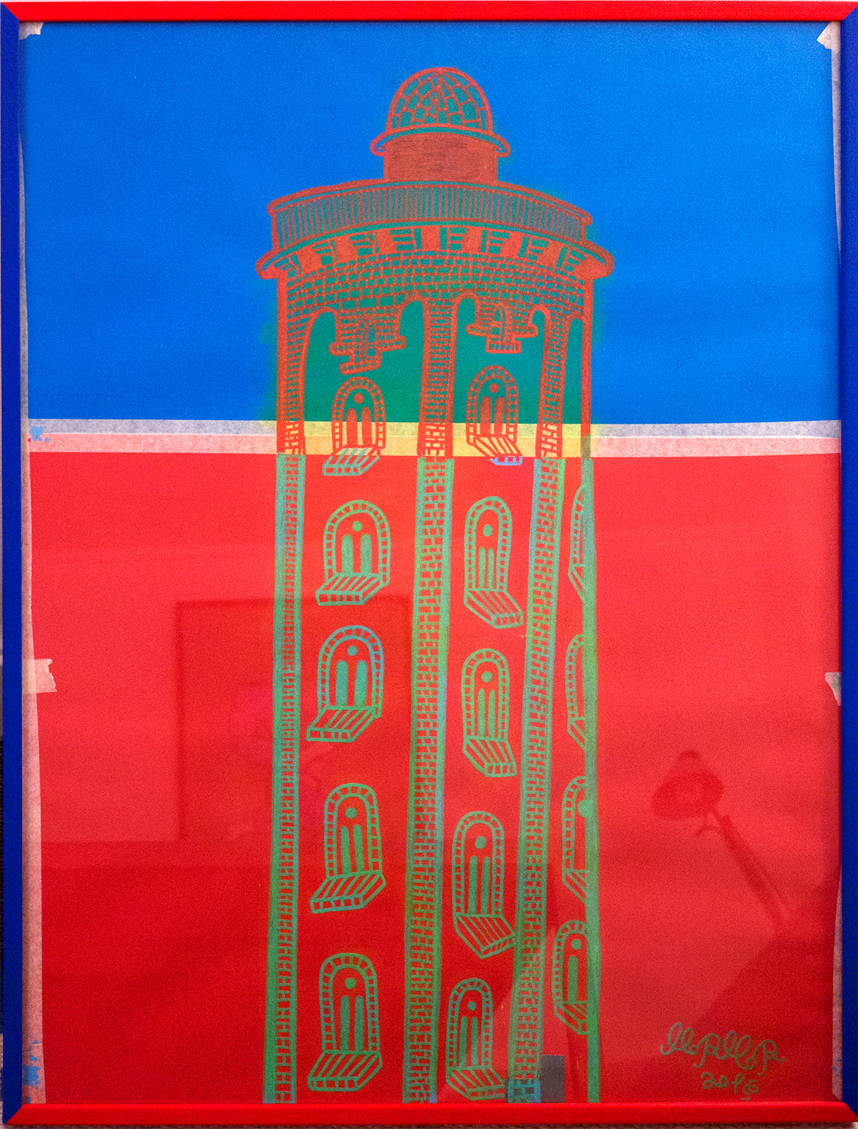 Rundetårn | Tegninger, Malerier | Mormor | Beauton Art Gallery tegninger, malerier, farverige, figurative, grafiske, pop, arkitektur, blå, røde, akryl, blæk, papir, andre-medier, arkitektoniske, bygninger, byer, samtidskunst, københavn, design, interiør, bolig-indretning, moderne, moderne-kunst, nordisk, skandinavisk, Køb original kunst og kunstplakater. Malerier, tegninger, limited edition kunsttryk & plakater af dygtige kunstnere.