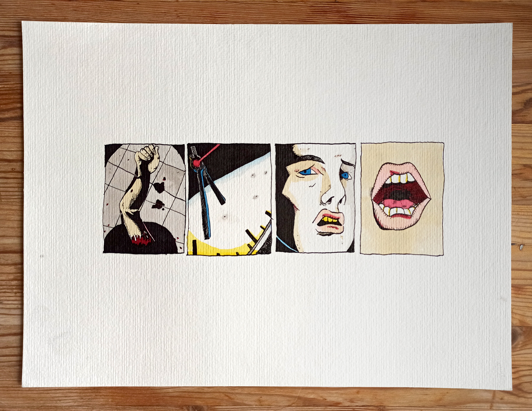 Untitled XXVII | Tegninger | Halfdan Pisket | Beauton Art Gallery tegninger, grafiske, illustrative, pop, portræt, tegneserier, hverdagsliv, stemninger, mennesker, sorte, hvide, gule, blæk, papir, akvarel, samtidskunst, ansigter, moderne, moderne-kunst, skitse, Køb original kunst og kunstplakater. Malerier, tegninger, limited edition kunsttryk & plakater af dygtige kunstnere.