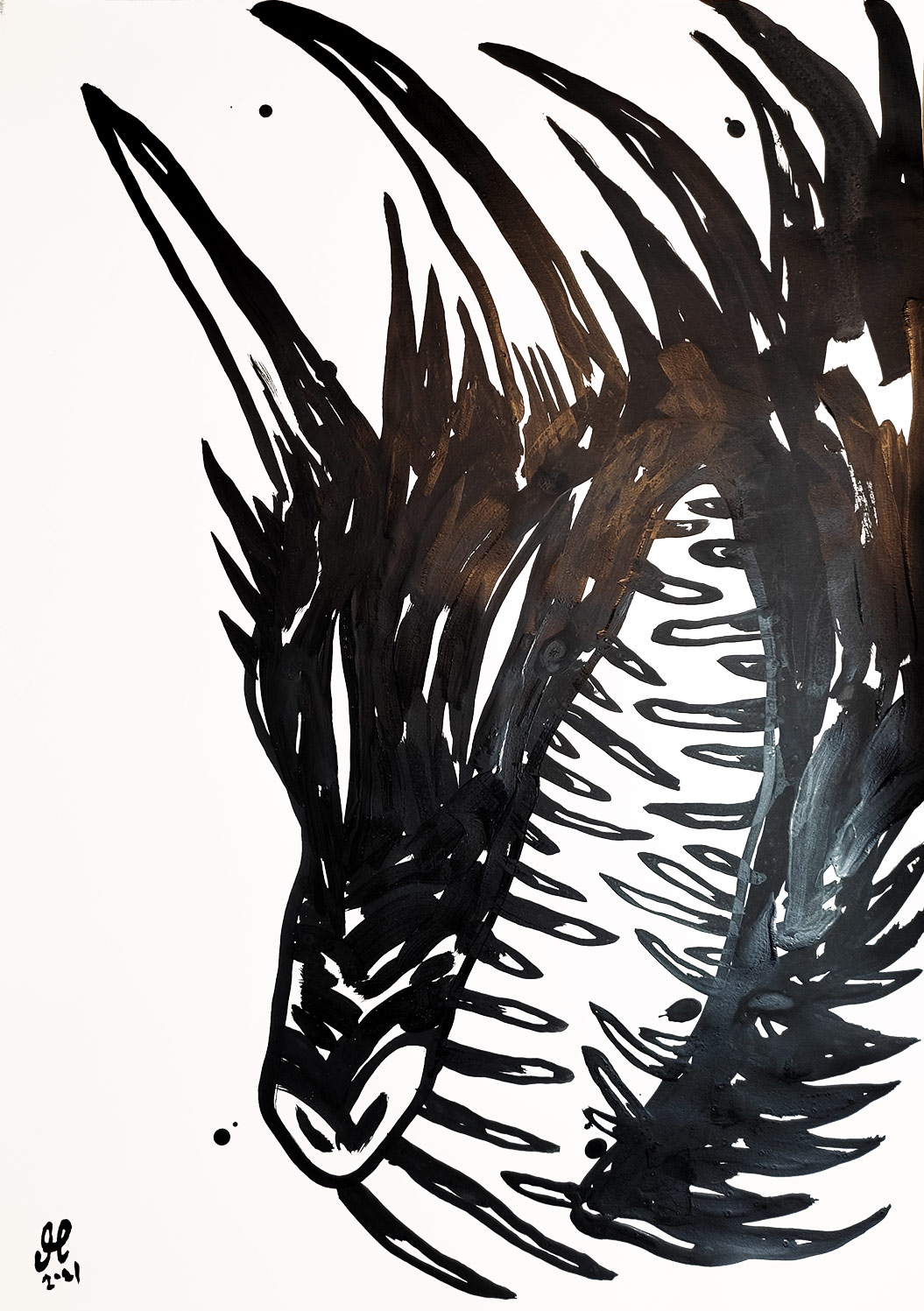 Beast II | Tegninger, Malerier | Mormor | "Beast II"
Original painting on paper by Mormor | Beauton Art Gallery tegninger, malerier, ekspressionistiske, figurative, illustrative, dyreliv, tegneserier, vilde-dyr, sorte, akryl, papir, sort-hvide, samtidskunst, københavn, dekorative, interiør, bolig-indretning, moderne, moderne-kunst, vilde, Køb original kunst og kunstplakater. Malerier, tegninger, limited edition kunsttryk & plakater af dygtige kunstnere.