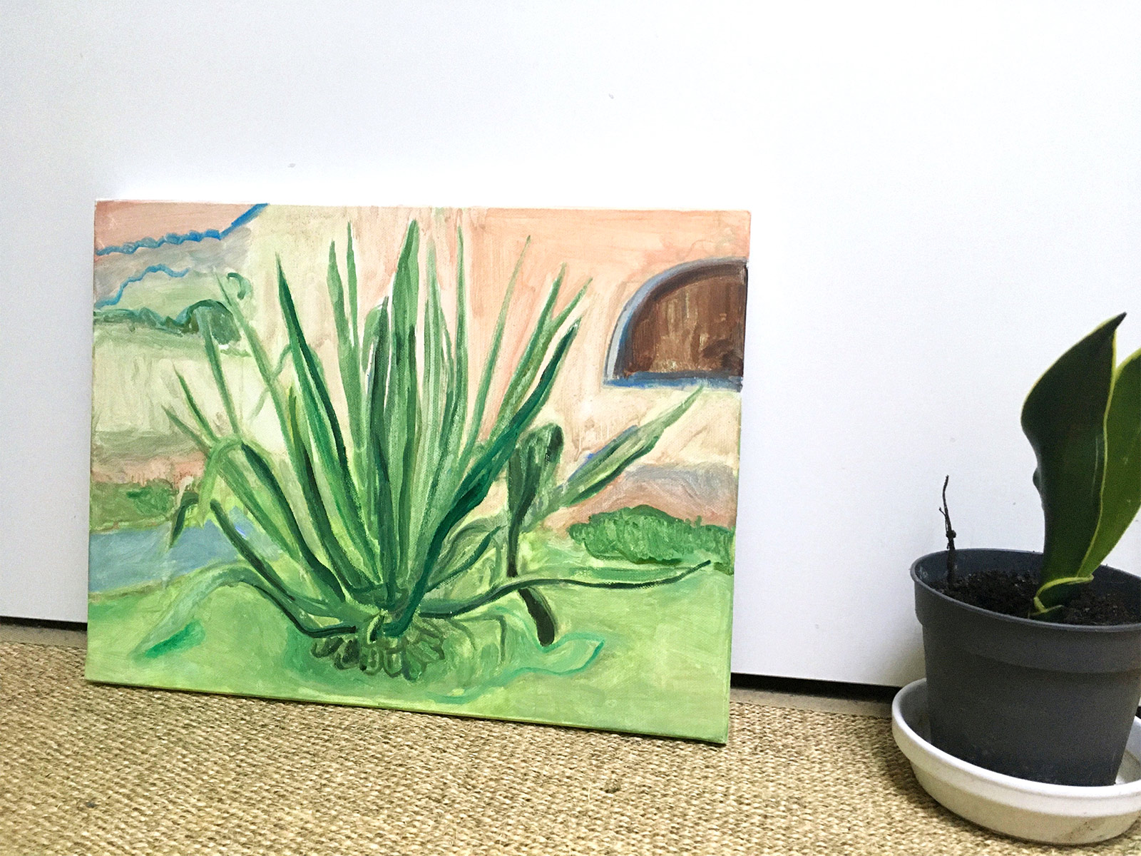 Miraflores | Malerier | Rafael Guerrero Céspedes | Beauton Art Gallery malerier, æstetiske, figurative, illustrative, still-life, botanik, stemninger, natur, årstider, blå, brune, grønne, pastel,  bomuldslærred, olie, smukke, samtidskunst, sød, dag, dekorative, detaljerigt, blomster, have, huse, interiør, bolig-indretning, naturlig, naturealistiske, nordisk, udendørs, planter, skandinavisk, forår, rolige, træer, Køb original kunst og kunstplakater. Malerier, tegninger, limited edition kunsttryk & plakater af dygtige kunstnere.