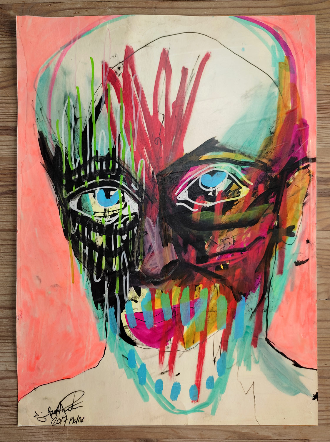 Face III | Tegninger, Akvarel-malerier | Simon Buch | "Face III"
Original tegning af Simon Buch
Tegningen er ikke indrammet. | Beauton Art Gallery tegninger, akvarel-malerier, farverige, grafiske, portræt, kroppe, mennesker, sorte, pink, røde, turkise, artliner, blæk, papir, tusch, samtidskunst, ansigter, bolig-indretning, moderne, moderne-kunst, motorcykel, vilde, Køb original kunst og kunstplakater. Malerier, tegninger, limited edition kunsttryk & plakater af dygtige kunstnere.